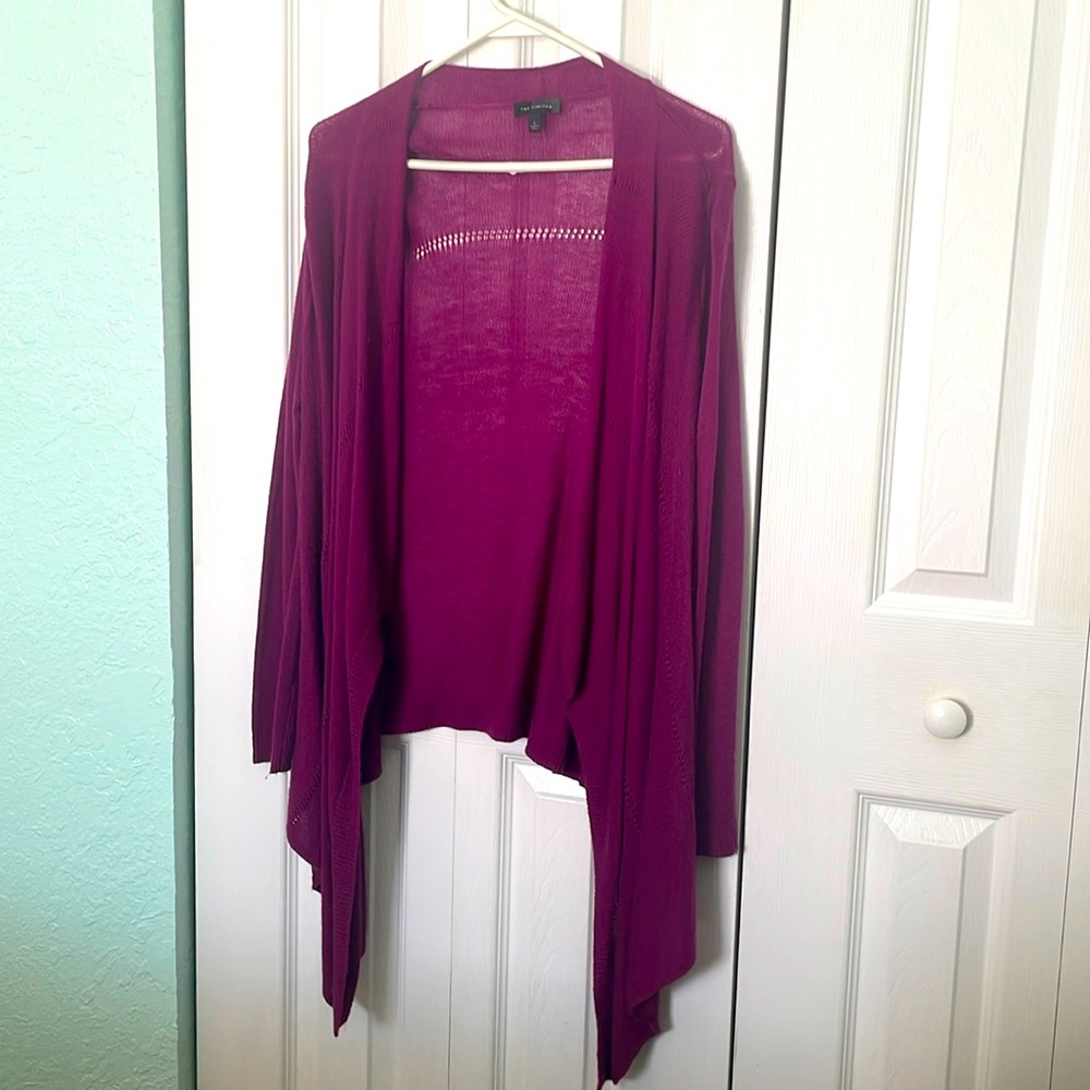 The Limited Burgundy lightweight open front cardigan. Size L